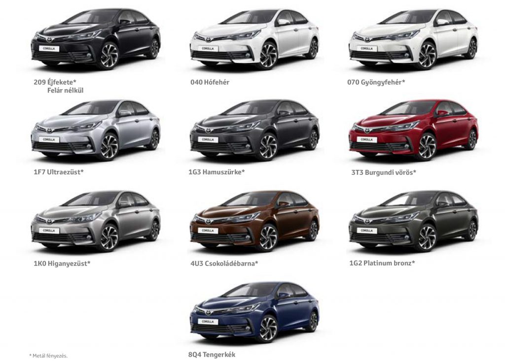 Corolla hybrid színválaszték Hering Toyota